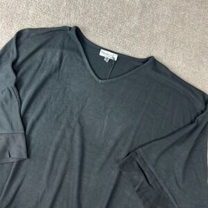 StyleList by Micaela Poncho Shirt Womens‎ Medium Black Stretch V Neck Pullover